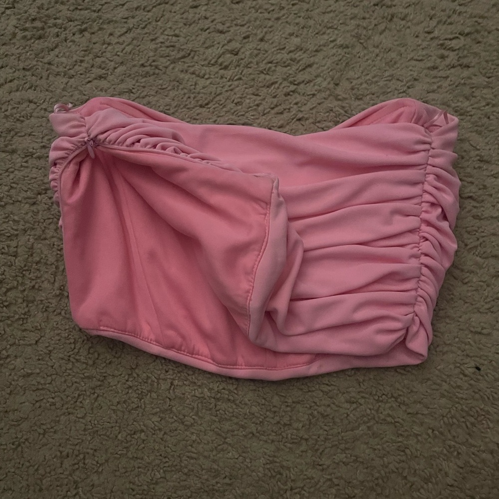 Pink Ruched Tube Top - Picture 3 of 3